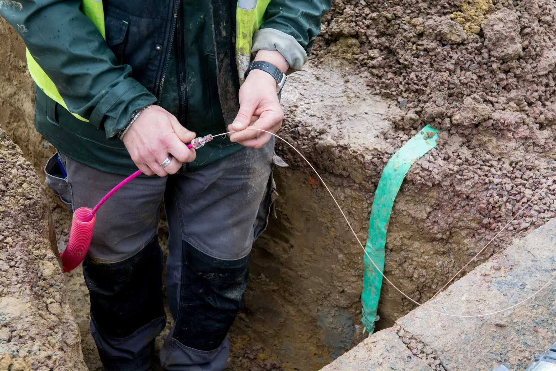 La fibre est soufflée de la rue à votre boitier